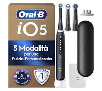 Oral-B iO 5 Spazzolino Elettrico, con 3 Testina di Ricambio, Custodia, Nero