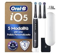 Oral-B iO 5 Spazzolino Elettrico, con 3 Testina di Ricambio, Custodia, Nero