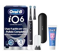 Oral-B Spazzolino Elettrico Ricaricabile iO 6N Nero, 1 Spazzolino Elettrico, 2 Testine Di Ricambio, Custodia Da Viaggio + 1 Dentifricio Oral-B Pro Expert Sensibilità, Pulizia Denti Efficace