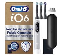Oral-B iO 6 Spazzolino Elettrico, con 3 Testine di Ricambio, Grigio | 3 Testine di Ricambio per Spazzolino Elettrico Ricaricabile, Custodia Viaggio, Pulizia Denti Efficace, Sensore di Pressione