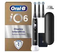 Oral-B iO 6 Spazzolino Elettrico Ricaricabile Nero, 3 Testine Di Ricambio, Custodia Da Viaggio. 1 Spazzolino Elettrico Oral B, 3 Testine Autentiche di Ricambio
