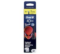 Oral-B iO Kids Marvel Spiderman, testina per spazzolino elettrico, per bambini dai 6 anni in su, delicata su denti e gengive traballanti, per denti puliti, confezione da 4