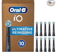 Oral-B iO - Set di 10 testine di pulizia per spazzolino elettrico, per la pulizia dei denti, per spazzolini Oral-B, confezione per cassetta postale, colore: Nero