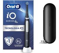 Oral-B iO Spazzolino Elettrico Ricaricabile 4S Nero, 1 Testina Di Ricambio, 1 Custodia Da Viaggio