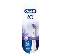 Oral-B iO - Testina per spazzolino elettrico, con setole angolate, per rimuovere la placca più profonda, con petali di lucidatura per lo sbiancamento dei denti, confezione da 2 pezzi, colore bianco