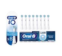 Oral-B Testine di Ricambio iO Series Ultimate Clean Bianche per Spazzolino Elettrico, 8 Testine Rotonde Autentiche, con setole CrissCross per rimuovere la placca