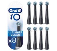 Oral-B iO Ultimate Clean Testine Spazzolino Elettrico, Confezione da 8 Testine di Ricambio Nere, Rimuove il 100% della Placca, Progettate per il tuo Oral-B iO, Adatto alla Buca delle Lettere