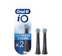 Oral-B iO Ultimate Clean - Testina per spazzolino elettrico, setole attorcigliate e angolate per una rimozione più profonda della placca, confezione da 2, colore: nero