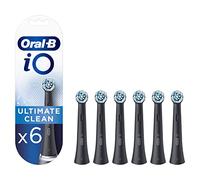 Oral-B iO Ultimate Clean Testine Spazzolino Elettrico, Confezione da 6 Testine B di Ricambio Nere, Rimuove il 100% della Placca, Adatto alla Buca delle Lettere