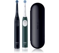 Oral-B iO2 Clean & Gentle spazzolino da denti elettrico con astuccio CONFEZIONE DUO Matt Black & Forest Green