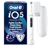 Oral-B iO5 Spazzolino elettrico bianco con 5 impostazioni di pulizia, sensore di pressione e custodia da viaggio