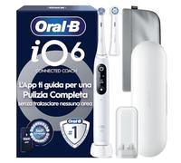 Oral-B iO6 Spazzolino Elettrico | Bianco | 2 Testine di Ricambio | Batteria a Lunga Durata | Custodia da Viaggio Premium | Astuccio Magnetico | Porta Testine | Edizione Regalo