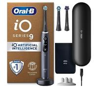 Oral-B iO9 Spazzolino da denti elettrico, regalo per donne e uomini, manico collegato con app, 3 testine per spazzolino da denti, custodia da viaggio di ricarica e supporto per testina, 7 modalità con