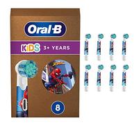 Oral-B Kids 3+ Testine Spazzolino Elettrico Marvel Spiderman, Confezione da 8 Testine di Ricambio, Delicato per i Bambini, con Setole Morbide, Adatto alla Buca delle Lettere