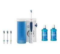 Oral-B Idropulsore Oral Health Center per la pulizia delicata degli spazi interdentali, ricarica per spazzolino da denti, 1 punta di ossigeno, 4 getti d'acqua, 5 modalità, bianco