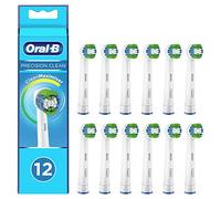 Oral-B Precision Clean - Testine per spazzolino elettrico con tecnologia CleanMaximiser, per rimuovere la placca in eccesso, confezione da 12, colore: Bianco.