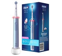 Oral-B Pro 3-3000 Spazzolino Elettrico 3 Modalità di spazzolamento, Sensore di Pressione, 1 Testina, Batteria Litio, Idea Regalo, Blue