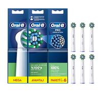 Oral-B Pro Cross Action - Testina per spazzolino elettrico, a forma di X e setole angolate per una rimozione più profonda della placca, confezione da 6 pezzi, colore: bianco