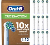 Oral-B Pro Cross Action - Testina per spazzolino elettrico, forma a X e setole angolate per una rimozione più profonda della placca, confezione da 12 pezzi, colore: bianco