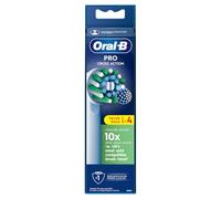 Oral-B Pro Cross Action - Testine per spazzolino elettrico, a forma di X e setole angolate per una rimozione più profonda della placca, confezione da 4, colore: bianco