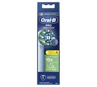 Oral-B Pro Cross Action - Testine per spazzolino elettrico, a forma di X e setole angolate per una rimozione più profonda della placca, confezione da 4, colore: bianco