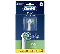 Oral-B Pro CrossAction Ricambi per Spazzolino Elettrico, Confezione da 3 Testine, Bianco - Originali (Dimensione cassetta postale)