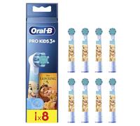 Oral-B Pro Kids King der Leone - Testine di ricambio originali per spazzolino elettrico - Setole extra morbide Oral-B Spazzolino di ricambio per bambini dai 3 anni in su, bianco, 8 pezzi