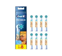 Oral-B Pro Kids King der Leone - Testine di ricambio originali per spazzolino elettrico - Setole extra morbide Oral-B Spazzolino di ricambio per bambini dai 3 anni in su, bianco, 8 pezzi