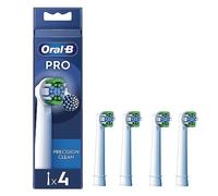 Oral-B Pro Precision Clean - Testina per spazzolino elettrico, a forma di X e setole angolate per una rimozione più profonda della placca, confezione da 4, colore: bianco