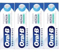 Oral-B Pro-Science - Dentifricio per gengive e smalto extra fresco, 4 x 75 ml