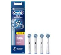 Oral-B Pro Sensitive Clean - Testina per spazzolino elettrico, a forma di X, setole extra morbide per spazzolatura delicata e rimozione della placca, confezione da 4, colore: bianco