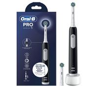 Oral-B Spazzolino Elettrico Ricaricabile Series 1 Nero con 2 Testine di Ricambio, 1 Spazzolino