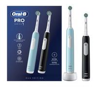 Oral-B Pro1 Duo BLACKBLU Spazzolino Elettrico 3D Duopack 1 Nero e 1 Azzurro