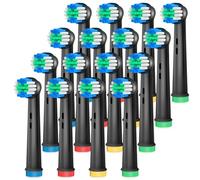 Oral B Replacement Heads, Braun Oral B Replacement Toothbrush Heads, Oral B Pro1000 Compatible Refillable Heads (16 Pieces Black)