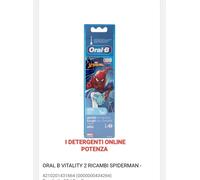 ORAL B RICAMBIO TESTINE SPAZZOLINO ELETTRICO SPIDERMAN DA 2 TESTINE