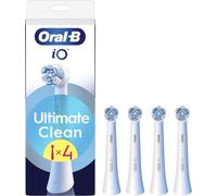Oral-B Testine di Ricambio iO Series Ultimate Clean Bianche, Testine Rotonde Originali, con setole CrissCross per rimuovere la placca, 4 Testine