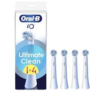 Oral-B Testine di Ricambio iO Series Ultimate Clean Bianche, Testine Rotonde Originali, con setole CrissCross per rimuovere la placca, 4 Testine