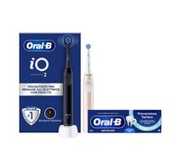 Oral-B Spazzolino Elettrico Duo Pack iO 2 Nero e Rosa, 2 testine + Dentifricio Advanced Prevenzione Tartaro