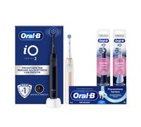 Oral-B iO 2 Spazzolino Elettrico Oral B, Nero e Rosa, 1 Testina Di Ricambio, 2 Spazzolini, Delicato sulle Gengive, Efficace sulla placca, Sensore di Pressione, Pulizia Denti Efficace