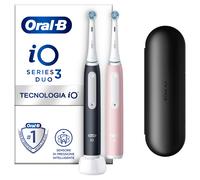 Oral-B Spazzolino Elettrico Duo Pack iO 3 Nero e Rosa, 2 Testine, 1 Custodia da Viaggio + Dentifricio Advanced Protezione Gengive