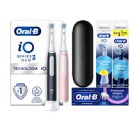 Oral-B Spazzolino Elettrico Duo Pack iO 3 Nero e Rosa, 2 Testine, 1 Custodia Da Viaggio + Dentifricio Advanced Protezione Gengive