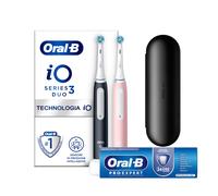 Oral-B Spazzolino Elettrico Duo Pack iO 3 Nero e Rosa, 2 Testine, 1 Custodia da Viaggio + Oral-B Dentifricio Pro-Expert Pulizia Profonda