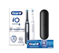 Oral-B Spazzolino Elettrico Duo Pack iO 4 Nero e Bianco, 2 Testine, 1 Custodia da Viaggio + Oral-B Dentifricio Pro-Expert Pulizia Profonda