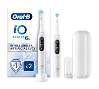 Oral-B Spazzolino Elettrico Duo Pack iO 6N Bianco, 4 Testine, 2 Custodie Da Viaggio