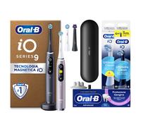 Oral-B Spazzolino Elettrico Ricaricabile iO 9 Nero e Rosa, 3 Testine di Ricambio, 1 Custodia da Viaggio Ricaricabile, Confezione Doppia, 2 Spazzolini