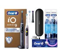 Oral-B Spazzolino Elettrico Duo Pack iO 9 Nero e Rosa, 4 Testine, 1 Custodia Da Viaggio + Dentifricio Advanced Protezione Gengive + 4 Testine di Ricambio iO Ultimate Clean Nere e Bianche