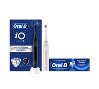 Oral-B Spazzolino Elettrico Duo Pack iO2 Nero e Rosa, 1 Testina + Dentifricio Advanced Rigenera Smalto