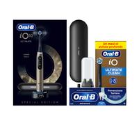 Oral-B iO10 Spazzolino Elettrico Lunar Gold, Spazzolino Elettrico Oral B, Testina Ultimate Clean, Caricatore Magnetico, Custodia da Viaggio, Supporto Igienico per Testine, Pulizia Denti