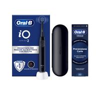 Oral-B Spazzolino Elettrico iO 2 Nero, 1 Testina, 1 Custodia Da Viaggio + Dentifricio Clinical Prevenzione Carie