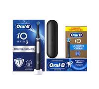 Oral-B Spazzolino Elettrico Ricaricabile iO 3 Nero, 1 Testina Di Ricambio, 1 Custodia Da Viaggio. 1 Spazzolino